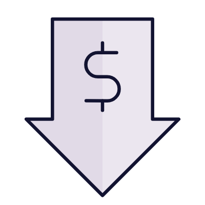 USD Decrease, Animated Icon, Lineal