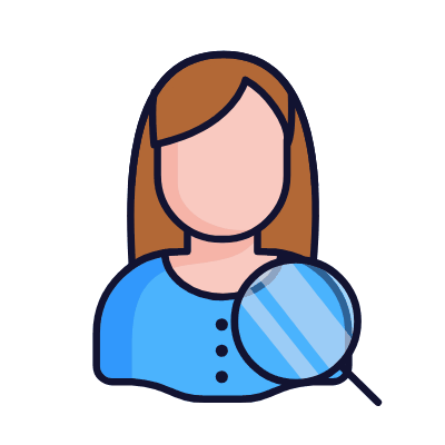 Woman Search, Animated Icon, Lineal