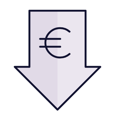 EUR Decrease, Animated Icon, Lineal