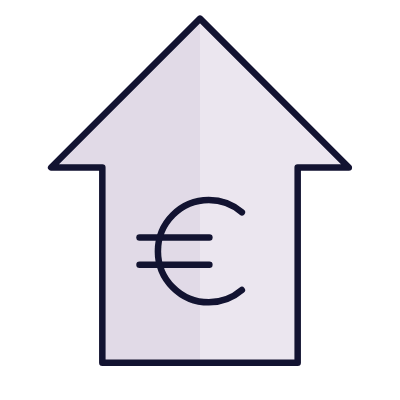 EUR Increase, Animated Icon, Lineal