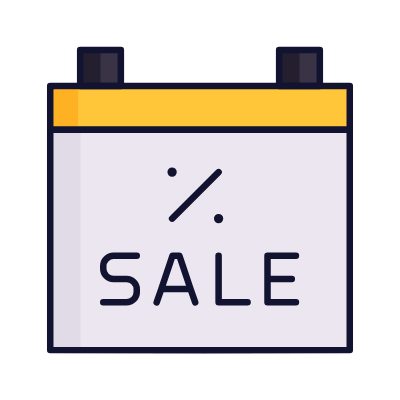 Calendar Sale, Animated Icon, Lineal
