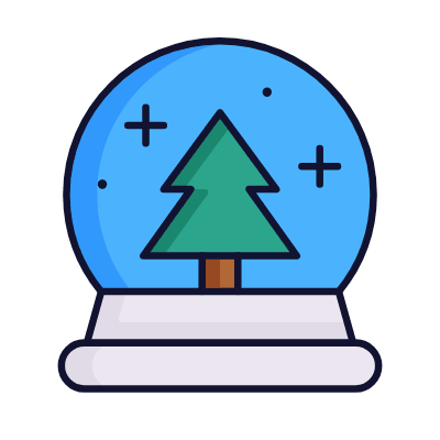 Snow Globe, Animated Icon, Lineal