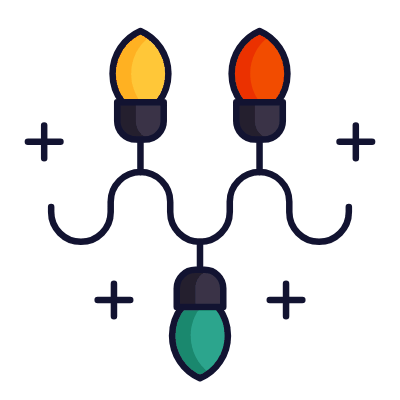 Christmas Lights, Animated Icon, Lineal