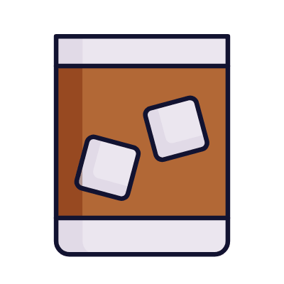 Rocks Glass, Animated Icon, Lineal
