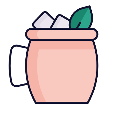 Moscow Mule Mug, Animated Icon, Lineal