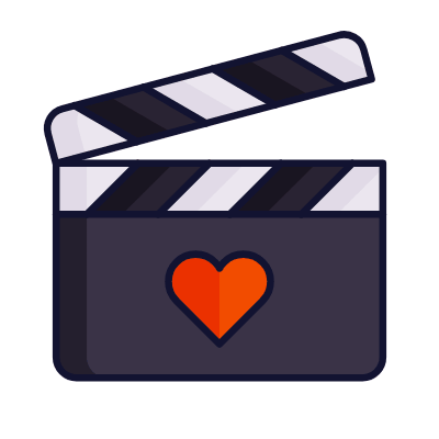 Clapperboard Heart, Animated Icon, Lineal