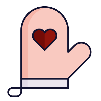 Oven Mitt, Animated Icon, Lineal