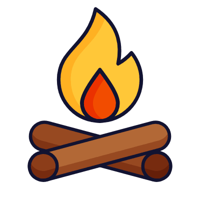 Bonfire, Animated Icon, Lineal