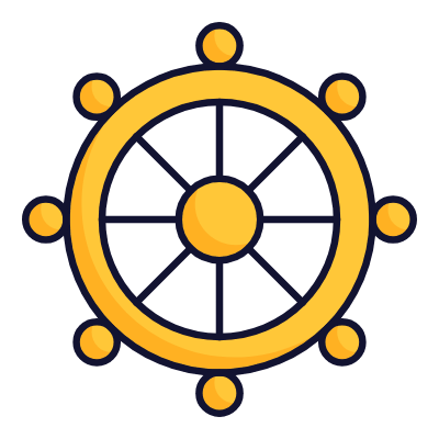Dharmachakra, Animated Icon, Lineal