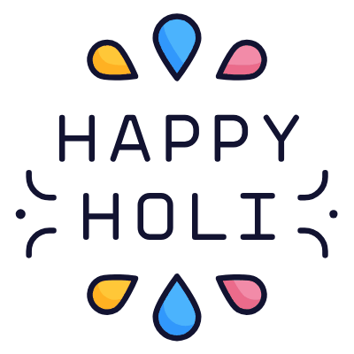Happy Holi, Animated Icon, Lineal