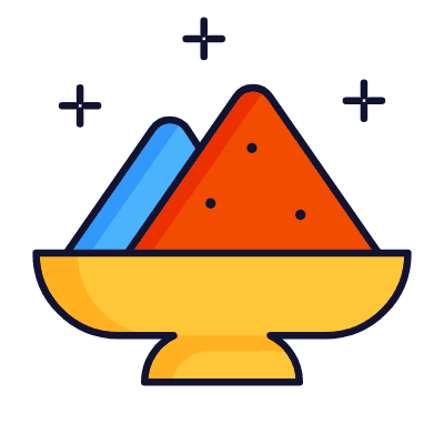Powder Gulal, Animated Icon, Lineal