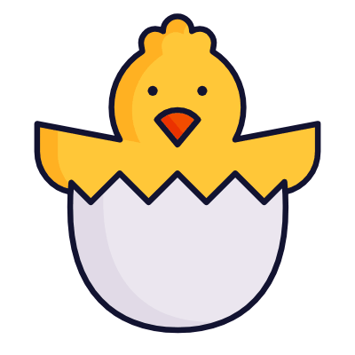 Chick, Animated Icon, Lineal