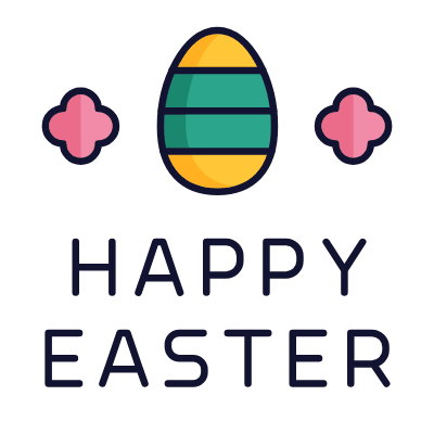 Happy Easter, Animated Icon, Lineal