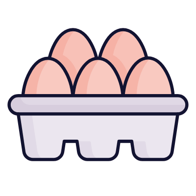 Egg Tray, Animated Icon, Lineal