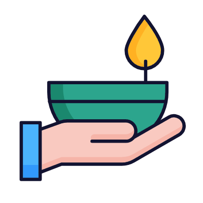Diya, Animated Icon, Lineal