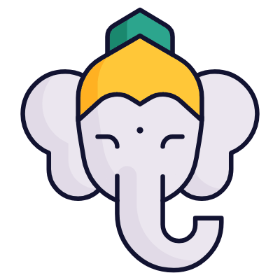 Ganesha, Animated Icon, Lineal