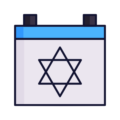 Hanukkah, Animated Icon, Lineal