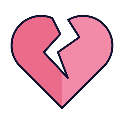 Broken Heart, Animated Icon, Lineal