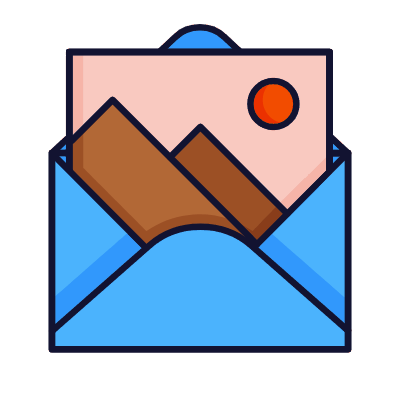 Mail Open Image, Animated Icon, Lineal