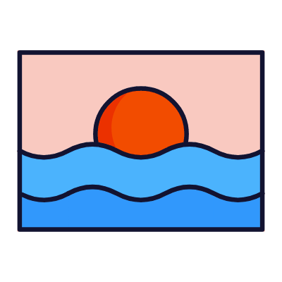 Sea Photo, Animated Icon, Lineal