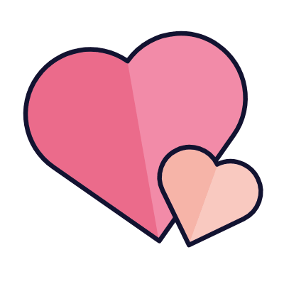 Two Hearts, Animated Icon, Lineal