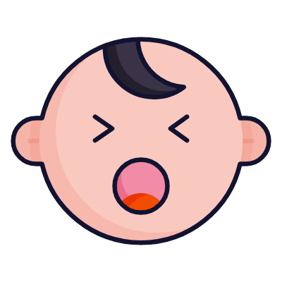 Baby Screaming, Animated Icon, Lineal