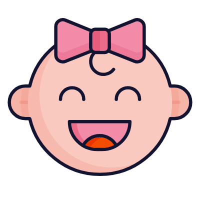 Baby Happy, Animated Icon, Lineal