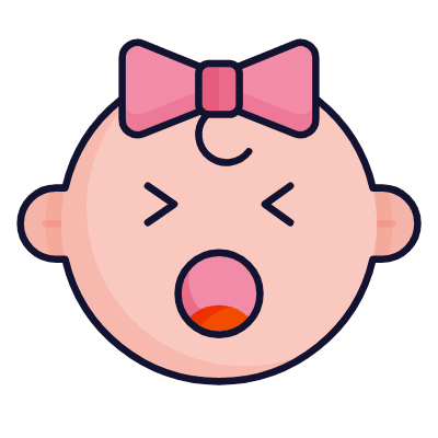 Baby Screaming, Animated Icon, Lineal