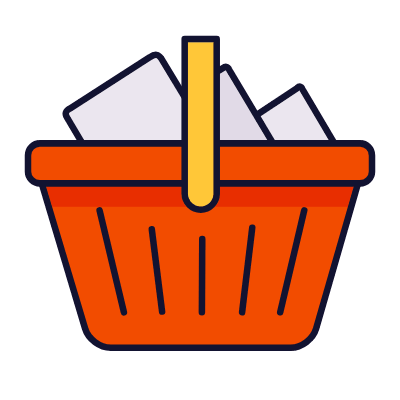 Basket Full, Animated Icon, Lineal