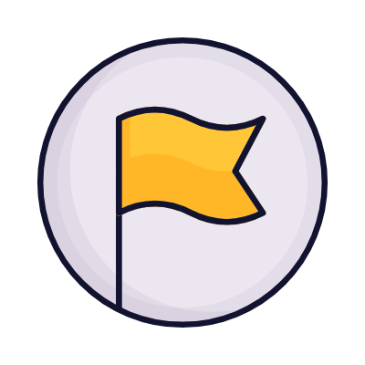 Flag Circle, Animated Icon, Lineal