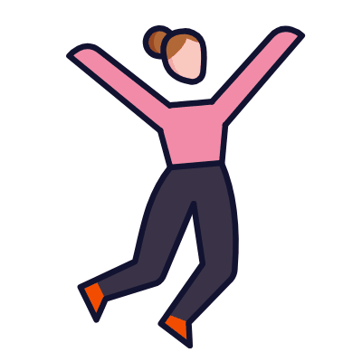 Woman Jumping, Animated Icon, Lineal