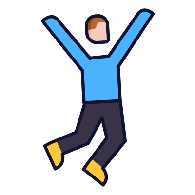 Person Jumping, Animated Icon, Lineal