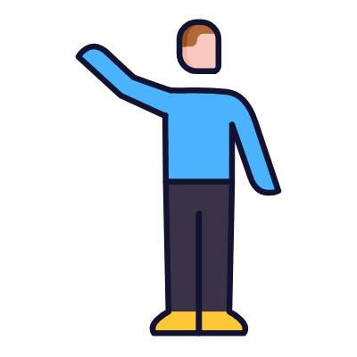 Waving, Animated Icon, Lineal