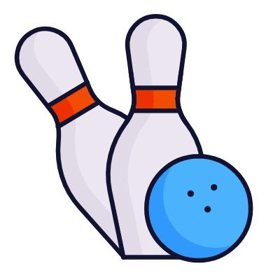 Bowling pins, Animated Icon, Lineal