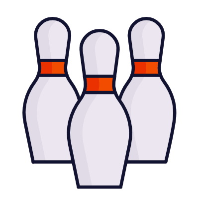 Bowling Pins, Animated Icon, Lineal