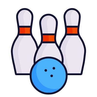 Bowling pins, Animated Icon, Lineal