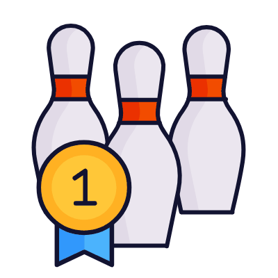 Bowling First Place, Animated Icon, Lineal
