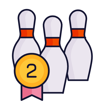 Bowling Second Place, Animated Icon, Lineal