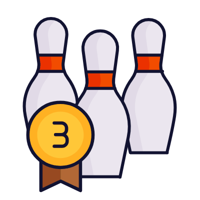 Bowling Third Place, Animated Icon, Lineal
