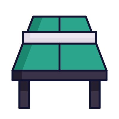 Table Tennis Table, Animated Icon, Lineal