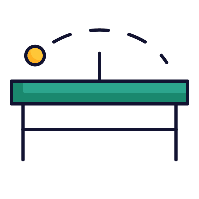 Table Tennis Serve, Animated Icon, Lineal