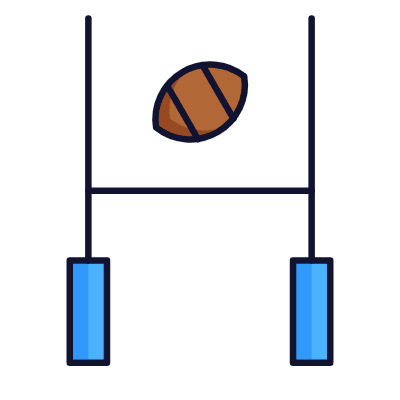 Rugby Posts, Animated Icon, Lineal