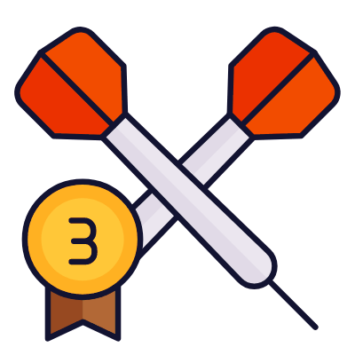 Darts Third Place, Animated Icon, Lineal