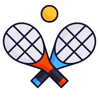 Tennis rackets, Animated Icon, Lineal