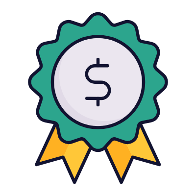 Badge Dollar, Animated Icon, Lineal