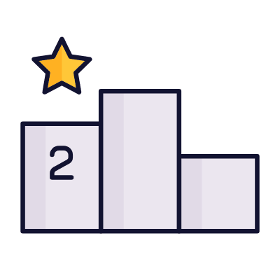Podium Second, Animated Icon, Lineal
