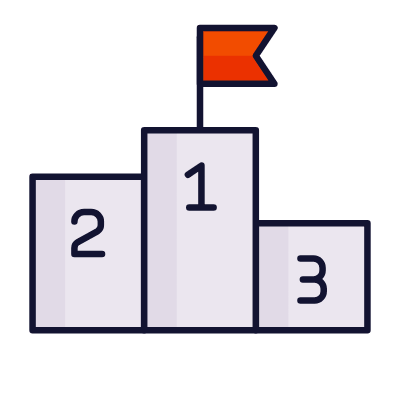 Podium Flag, Animated Icon, Lineal