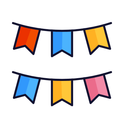 Garlands, Animated Icon, Lineal