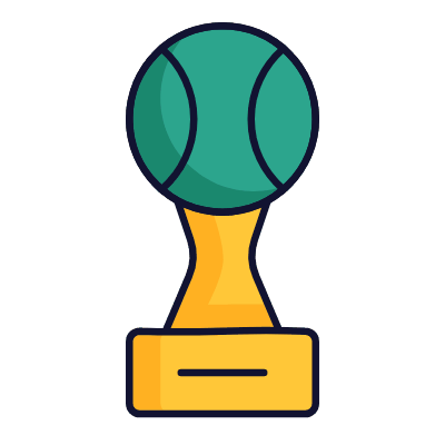Statuette Tennis, Animated Icon, Lineal