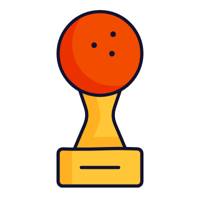 Statuette Bowling, Animated Icon, Lineal